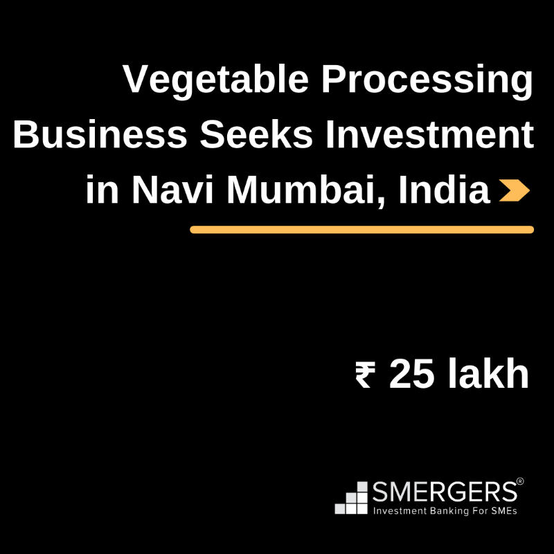 SMERGERS's tweet photo. 🇮🇳 Vegetable Processing Business Seeks Investment in Navi Mumbai, India
Seeking Investor - Funds are required to scale up business in exports, B2C e-commerce portal and marketplace marketing
#VegetableProcessing #NaviMumbai #VegetableBusiness #FoodProcessing #BusinessExpansion