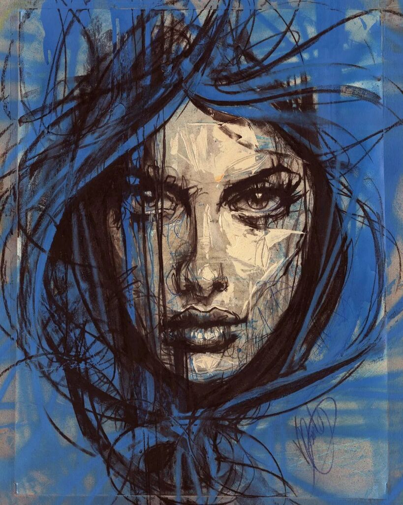 "Amphitrite" - Original painting by Vin Dantes. See more of my work or buy this piece at vindantes.co.uk. Check recent auctions on Catawiki or Ebay. #art #artist #artistsoninstagram #artoftheday #artwork #painting #illustration #drawing #acrylicp… instagr.am/p/CqzxMNBo7lh/