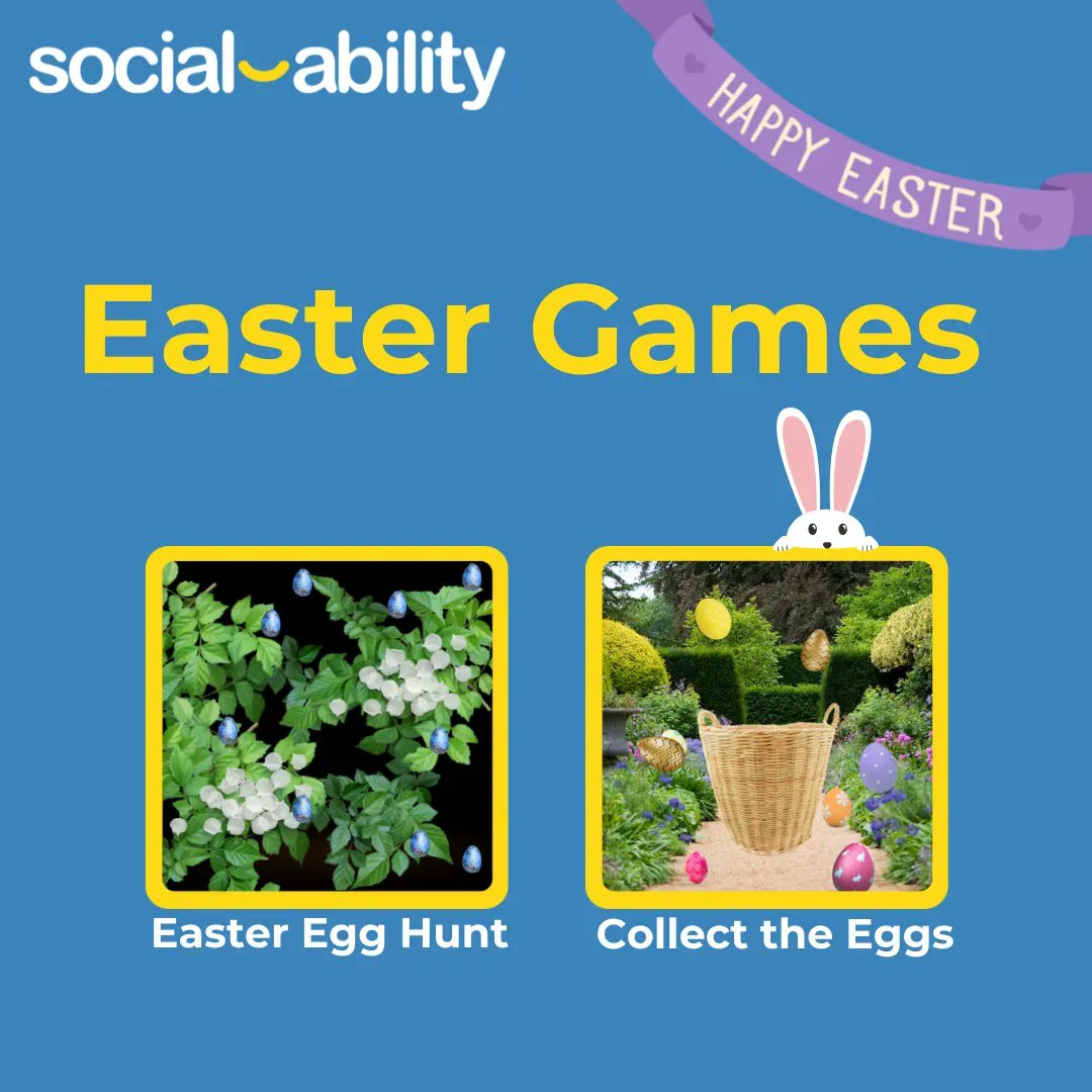 Happy Easter from everyone at Social-Ability! 

Why not use the Easter games &amp; activities with the people you support today? Available exclusively on the #HappinessProgramme 💙