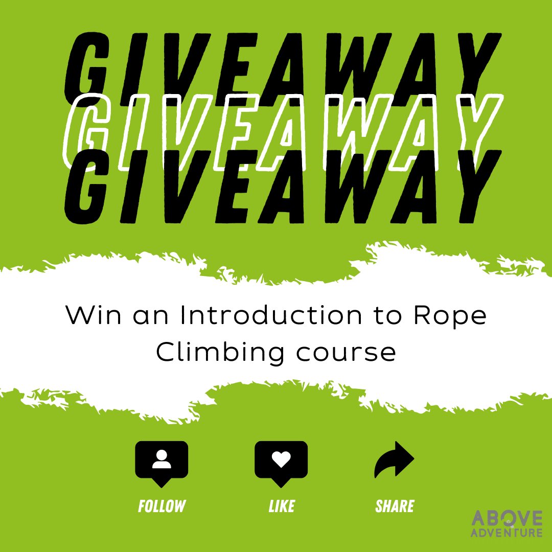 ‼️ Giveaway Alert ‼️ 

Win an Introduction to Rope Climbing course! 🧗

It's easy to enter - simply 👇  
✔️ Follow our new Facebook page
✔️ Like this post
✔️ Share it with your friends

New Facebook page 👉 facebook.com/aboveadventure…