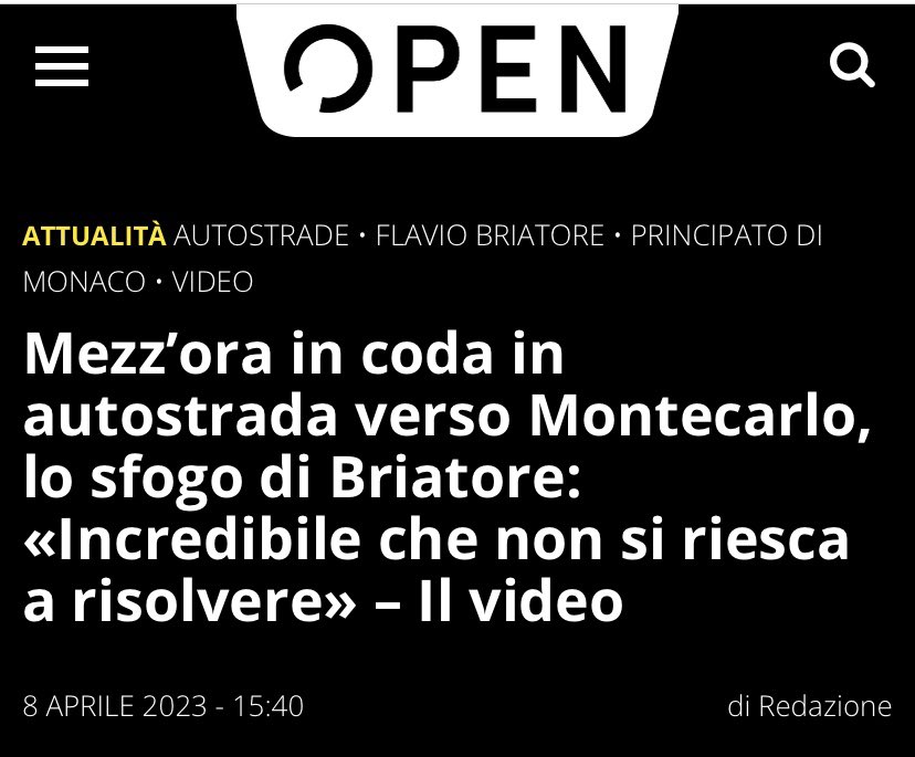 Il dramma di un uomo: la coda in autostrada verso Montecarlo.

#Briatore #9aprile