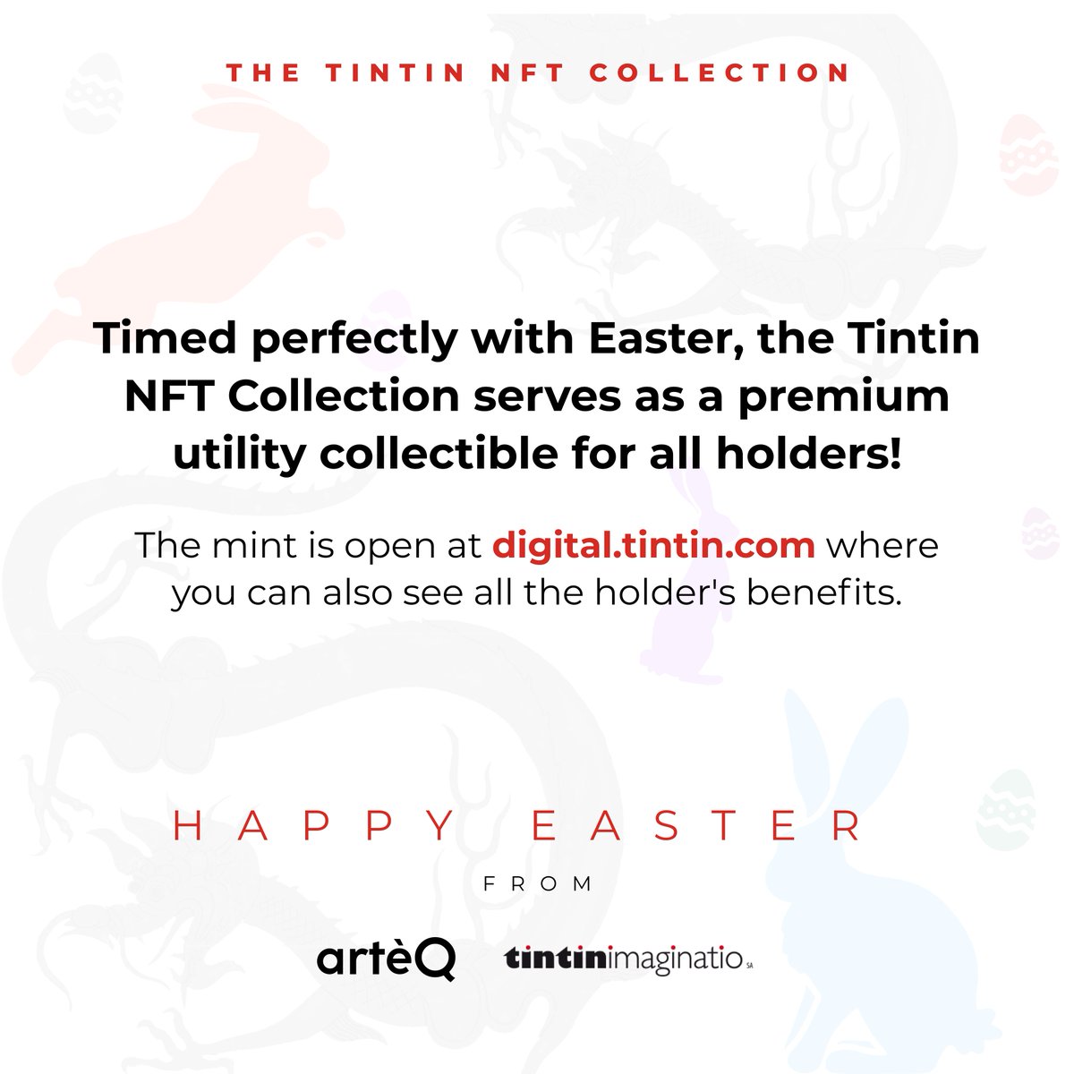 Happy Easter from Tintin & the artèQ team 🐣 🪺 @Tintin #arteQ #TintinNFT #HappyEaster