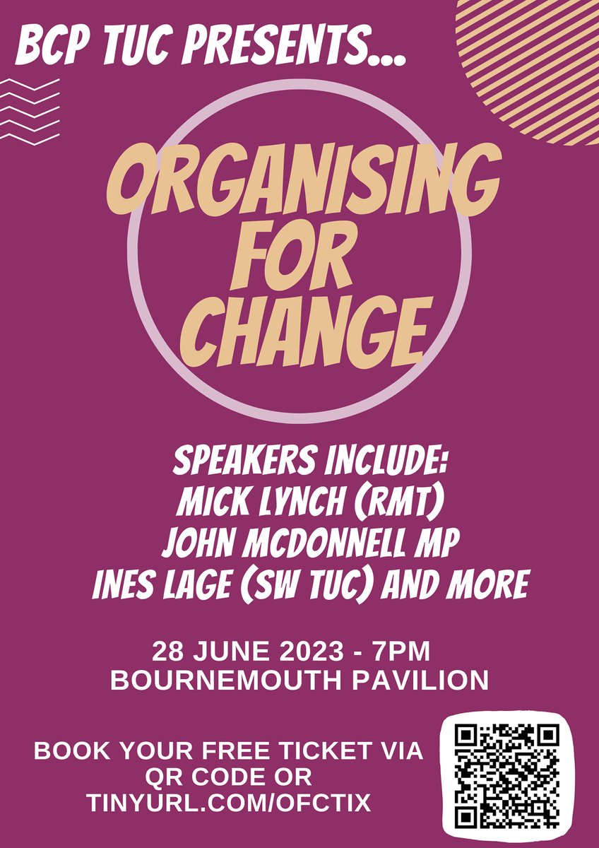 DorsetPA's tweet photo. Reposting as link not working, previous tweet. A public meeting Organising for Change with speakers Mick Lynch @RMTunion , @johnmcdonnellMP  &amp; Ines Lage @TUCSouthWest https://t.co/I3LsIx39pm https://t.co/jPrmWIeT5F