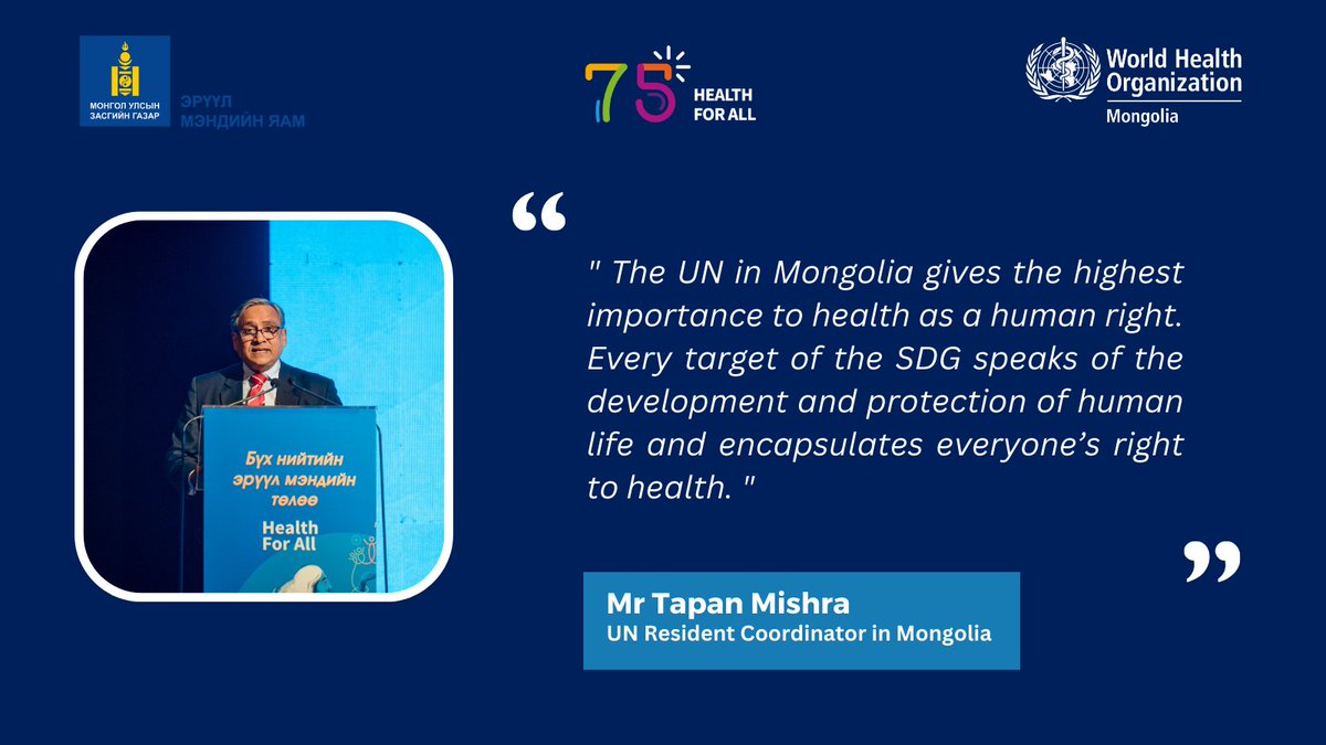 UN Mongolia on Twitter: "Тапан Мишра: "Бүх нийтийн эрүүл мэндийг