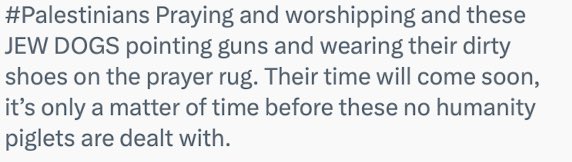 DavidThrale's tweet image. @TwitterSafety astonishingly say that this dehumanising language is acceptable. Jewish people are neither dogs or pigs and dehumanising people only leads to future discrimination &amp;amp; violence. #ToxicTwitter #JewsDontCount