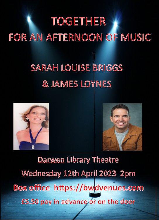 Looking forward to singing again <a href="/DarwenLTheatre/">DarwenLibraryTheatre</a> this We'd (12th) with Sarah Louise Briggs as part of the Don. Banks Afternoon Variety Show series. Come along if you can, it'll be lovely 🥰
