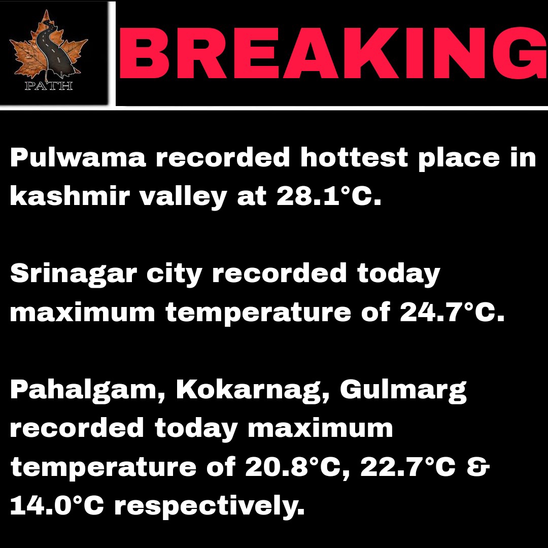 PATHnewsnetwork's tweet photo. #Kashmir #weather #srinagar #pulwama #anantnag #sopore #Budgam #pathnetwork https://t.co/gcyMbdU8wl