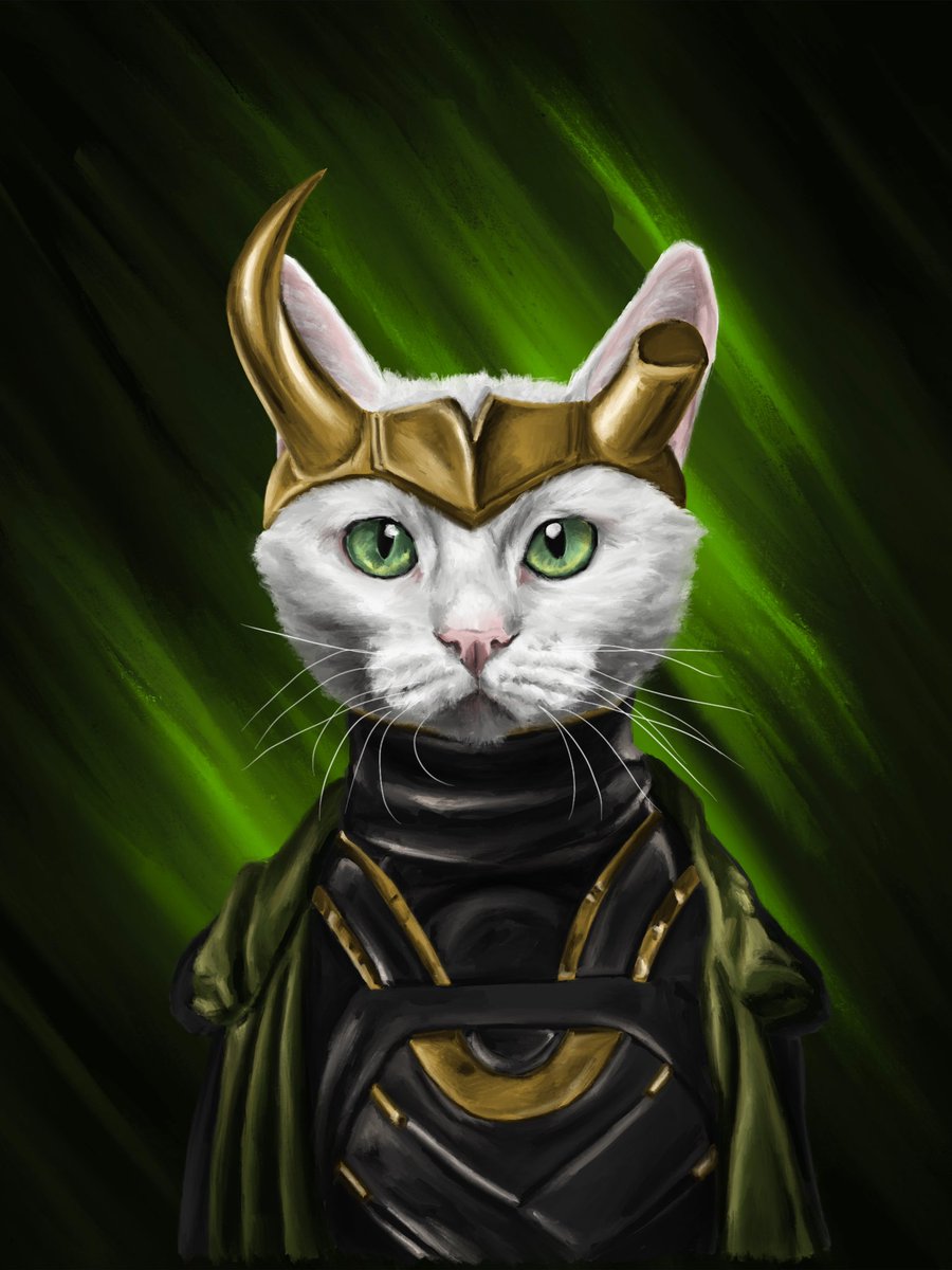 JacobMiltSmith's tweet photo. Sylvie done in color this week! #drawing #illustration #art #procreate #artwork #digitalart #artist #utahartist #portrait #petportrait #renaissance #renaissancepet #superheropet #pet #cat #whitecat #loki #sylvie #thevariant #sophiadimartino #marvel #mcu https://t.co/KkPPu2BqqD