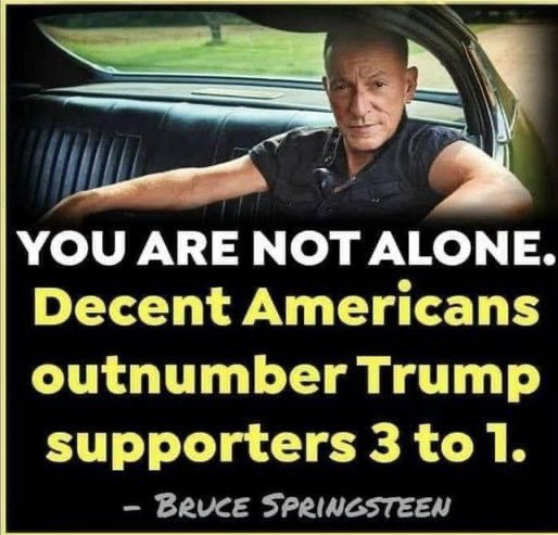 TommasinaResist's tweet photo. Springsteen once said Trump 
was a threat to our democracy. He questioned whether the republic could withstand another 4 years &amp; feared what would become of the nation if he were re-elected. We threw TFG out,yet sit under the same threat today.
Why?
#Fresh 
#ProudBlue
#DemVoice1 https://t.co/r0Cjc2Hxpv