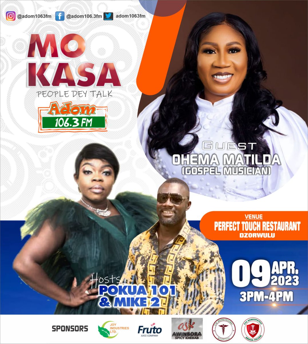 We will talk soon make sure you tune in @adom1063fm 📻 3:00pm @pokua101