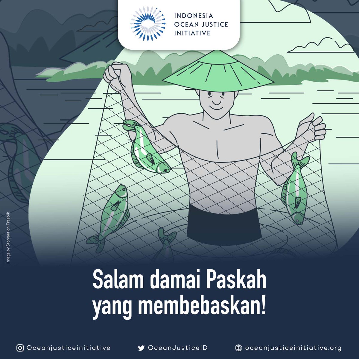 Paskah menandakan kebangkitan dan harapan yang memerdekakan manusia dari penindasan dan kemiskinan. Salam damai Paskah yang membebaskan. 

#HappyEaster2023
#OceanEquity 
#OceanJustice
#IOJI #A2J #HumanRightsAtSea