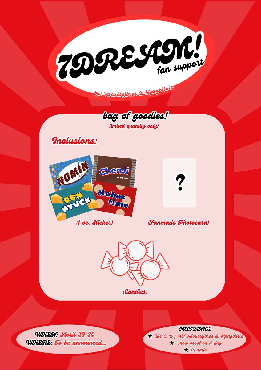 ipagbilele's tweet photo. 𝐘𝐎 𝐃𝐫𝐞𝐚𝐦! 쩔어주자 화이팅!

          #7DREAM! fan support by 
        @doublejbros &amp; @ipagbilele

  ★ follow the mechanics 
  ★ further details will be announced in this thread 
  ★ open for trades

   — see u there! 🫶🏼

#TDS2inMNL     #THEDREAMSHOW2_in_MANILA https://t.co/JIFtqkPbIg