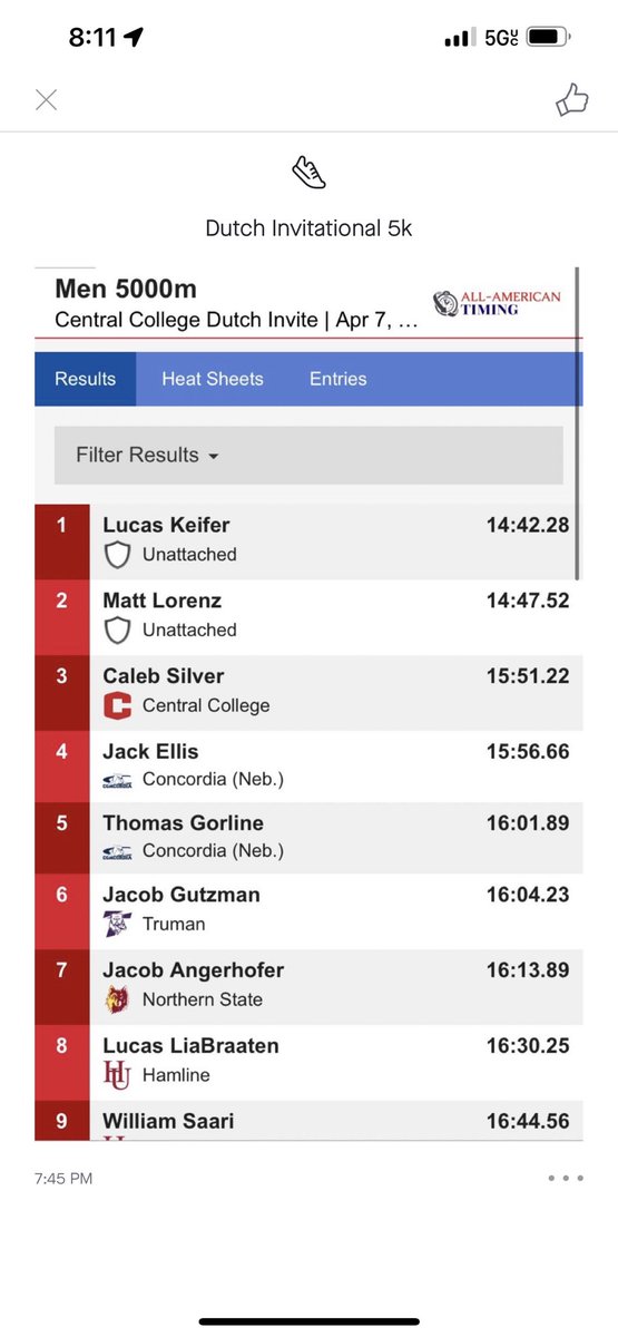 CRPrairieTrack's tweet photo. Coach Lorenz went to Central College after practice Friday morning and dropped a 💣 

14:47 for his 5k 😳

That’s 4:45 per mile 🔥 

Congrats on a new PR coach! We are lucky to have you in our program! 🧡🖤 https://t.co/IkqPNsz3uh