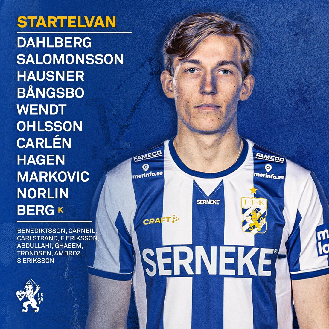 IFKGoteborg's tweet photo. 1️⃣1️⃣| Dagens blåvita startelva!

#ifkgbg https://t.co/Kvasrqx0kR