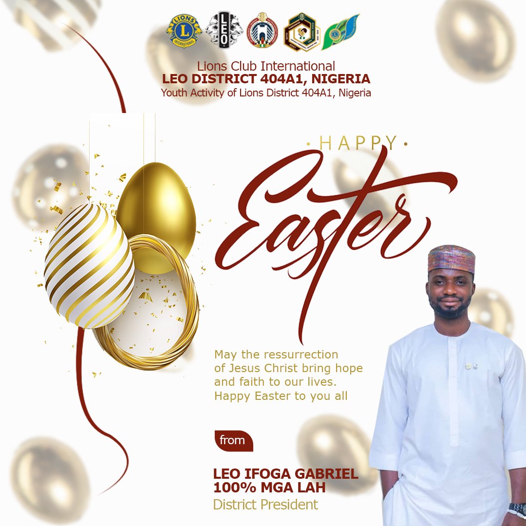 We Wish you and yours a very pleasant Easter celebration and pray that the joy of resurrection be with us all as we acknowledge the reason for the season.

Don't forget to spread love this season 

-
-
-
#Eastercelebration
#fatherlylove
#leadingwithkindness
#lionsclub