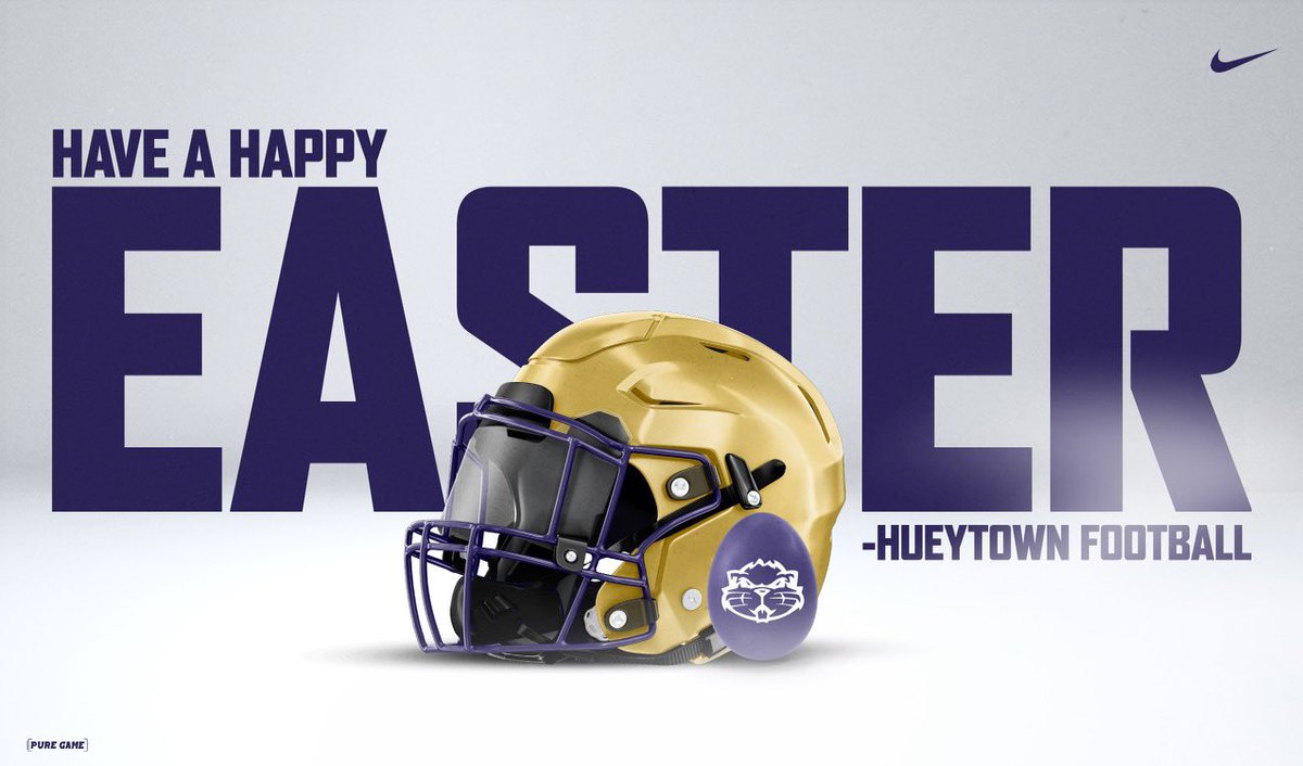 hytfootball's tweet photo. Happy Easter from your HYT Football family!✝️🥚💜 #TheTown https://t.co/DYs2yDmcDw