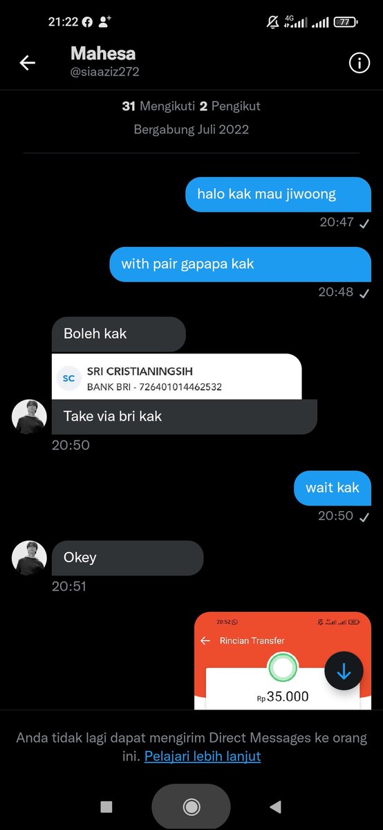 ckatarinablu's tweet photo. ❗HELP RT SCAMMER CGV BOYSPLANET❗
@/siaaziz272
BRI AN SRI CRISTIANINGSIH
726401014462532

BULAN PUASA LU NIPU ANJING, NIPU ANAK YATIM LU SETAN, gak berkah anjing itu duit haram setan https://t.co/JWyyOsj8rm