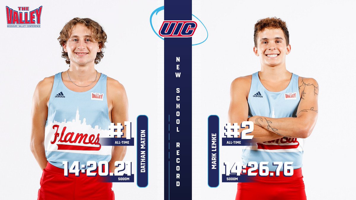 🚨 Historic Night at the Illini Classic 🏆
Dathan Maton &amp; Mark Lemke break the Outdoor 5000m School Record with 30 sec PRs 🏟️👏🏽 Finishing Overall in 2nd Pl. - 14:20.21 &amp; 6th Pl. - 14:26.76 🔥☝🏽 #FireUpFlames