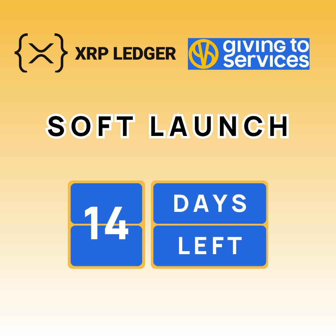gc_token's tweet photo. Only 14 days left until our soft launch on the XRP Ledger! 🚀

Stay tuned! 

🔵🟡
#GivingToServices #OurCryptoGivesBack #XRPLedger #XRPL https://t.co/azVqpLRGku
