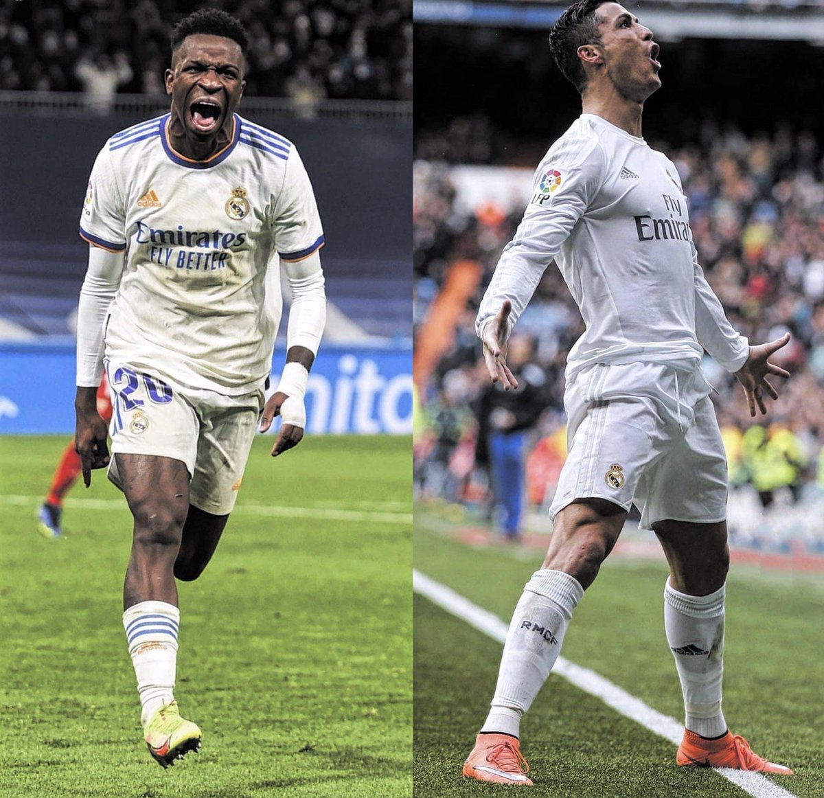 FrankKhalidUK's tweet photo. Vinicius Jr on who's the best ever: “I think Ronaldo is better than the other guy. All i can think about Ronaldo is Goals, goals, goals. I had his posters on my wall when I was little. He was and still is an idol for me.” https://t.co/7ZjnGNfLsh