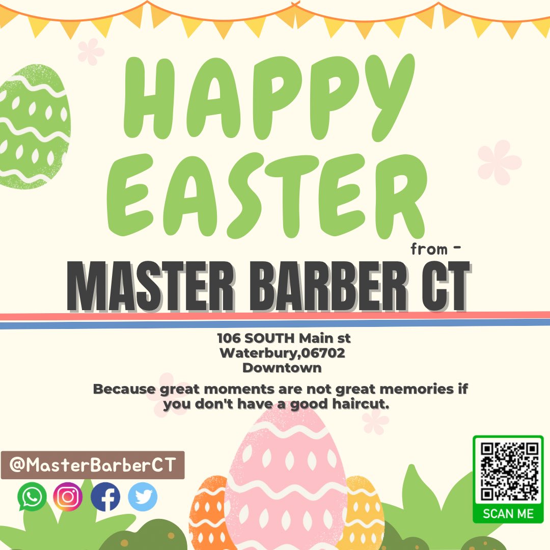 Master Barber CT

🐰we wish you happy easter🐰

•••••••••••••••••••
linkr.bio/masterbarberct
#wtbchamber #106smainst #thewaterburyct #DowntownWaterbury #supportlocal #ShareLikeComment #barberlife #masterbarberct #mainstreetusa #mainstreetwaterbury #thewaterbury