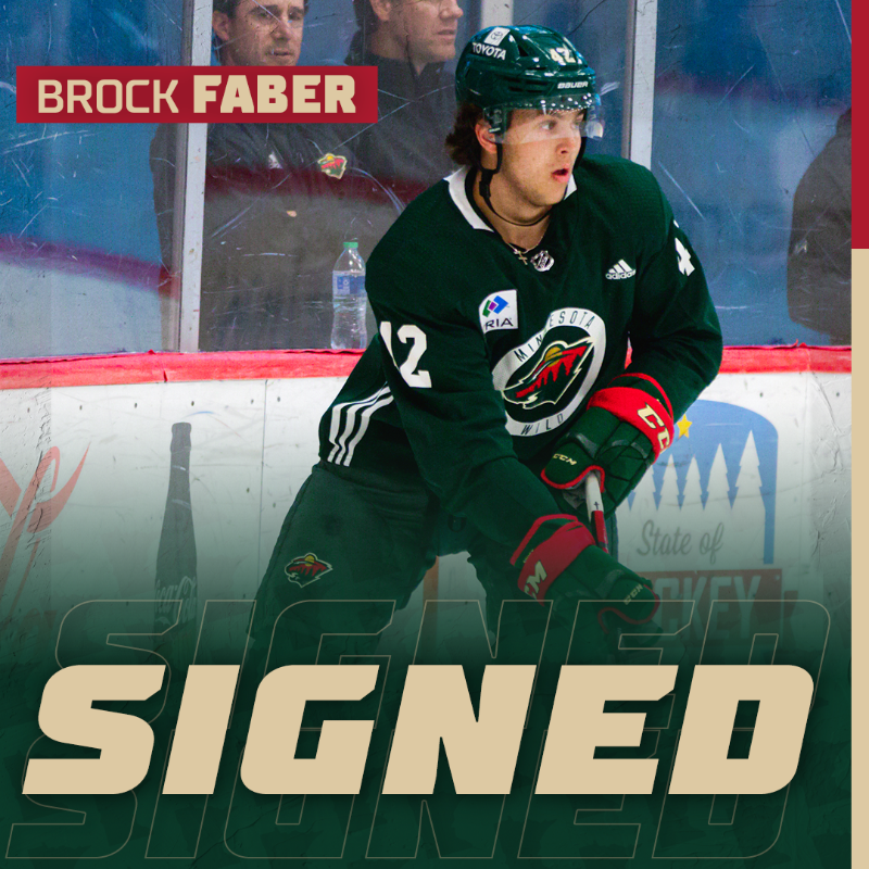 mnwild's tweet photo. Locked in Brock! ✍️

We've signed defenseman Brock Faber to a three-year, entry level contract. 

#mnwild