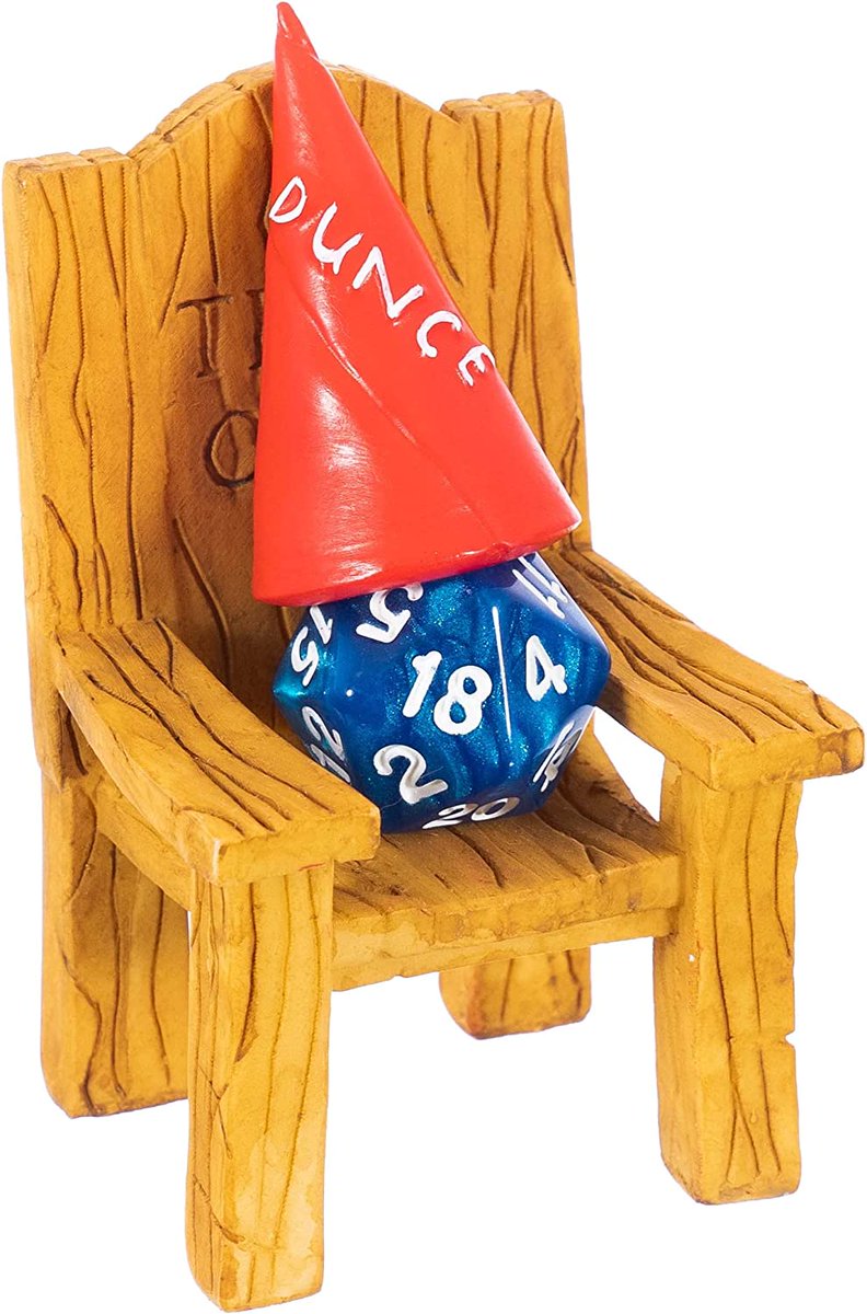 TheGeekazonian's tweet photo. #Dice Jail - Time Out Chair &amp; #Dunce Hat!
>https://t.co/R5f9pGteKL<
#affiliatelink #affiliate #AffiliateMarketing #Amazon #amazonfinds #DungeonandDragons #dnd #roleplaying #rpg #geeky #nerdy #silly #funny #chairofshame #timeout #roleplayinggame #baddice #failroll #geekygifts https://t.co/0nxXIU5dHj