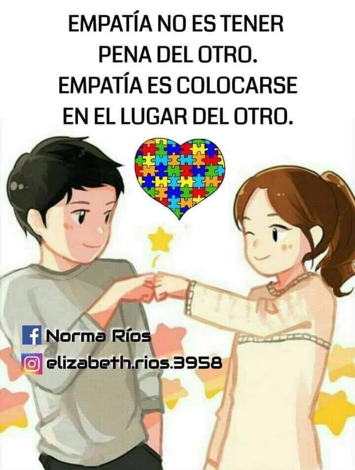 EMPATÍA es ponerse en el lugar del otro. Qué nunca nos falte, por favor… 

#empatía #TEA #autismo #asperger #conectados