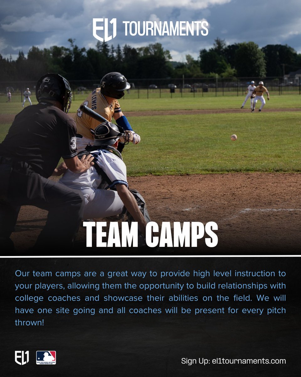 EL1 Tournaments (@el1tournaments) on Twitter photo We are focused on player development and recruiting opportunities for our players.
Get up close and personal with college coaches with a team workout and eval led by college coaches prior to games. #el1tournaments
For more details: email CJ.Brancato@el1tournaments.com We are focused on player development and recruiting opportunities for our players.
Get up close and personal with college coaches with a team workout and eval led by college coaches prior to games. #el1tournaments
For more details: email CJ.Brancato@el1tournaments.com