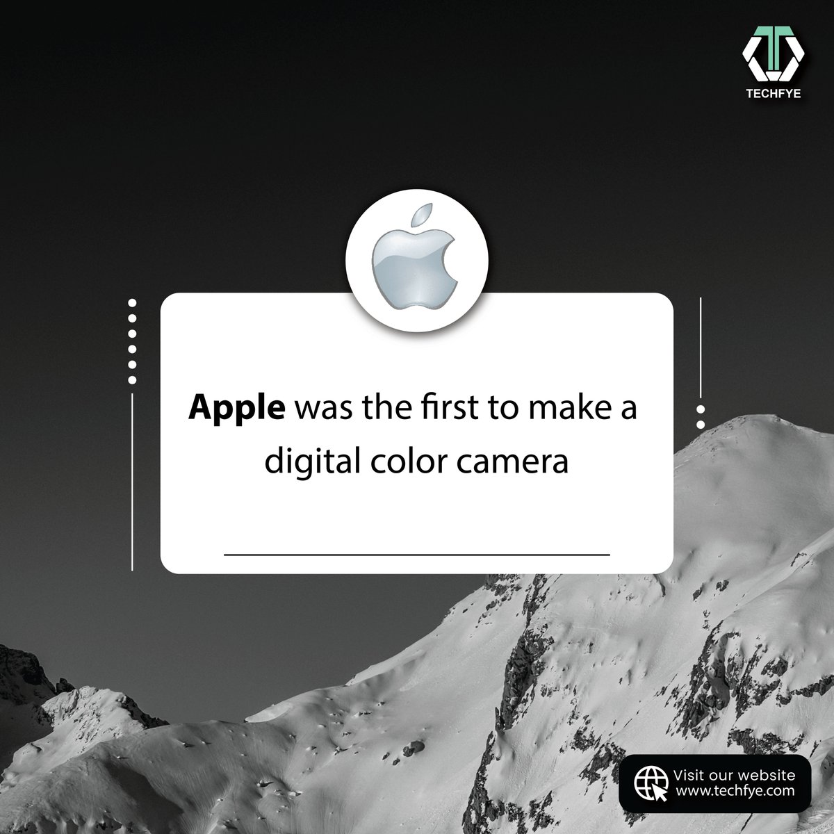 Techfyeinit's tweet image. TechFact Week

Apple was the first to make a digital color camera.

#techfact #techfactory #applecompany #applecamera📷#techfactsmeaning #techfactsnews #techinterestingfacts #techfactcenter #funtechfact #techfactgames #techfactgroup #interestingtechfacts #newtechfacts