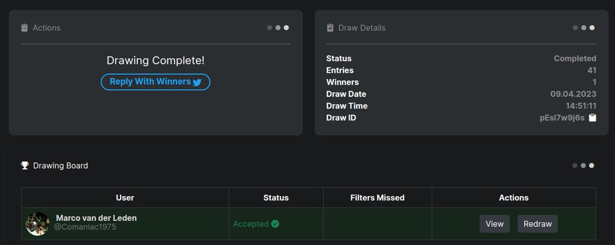 🎉We have a winner! Congratulations <a href="/Comaniac1975/">Marco van der Leden</a>. I will send your NFTs over very soon.

Thanks again to <a href="/MTVDawgs/">MTVDawgs</a> for donating the nfts for this giveaway.
#nft <a href="/MultiVAC_Global/">MultiVAC</a> #MultiVAC $mtv #giveaway
