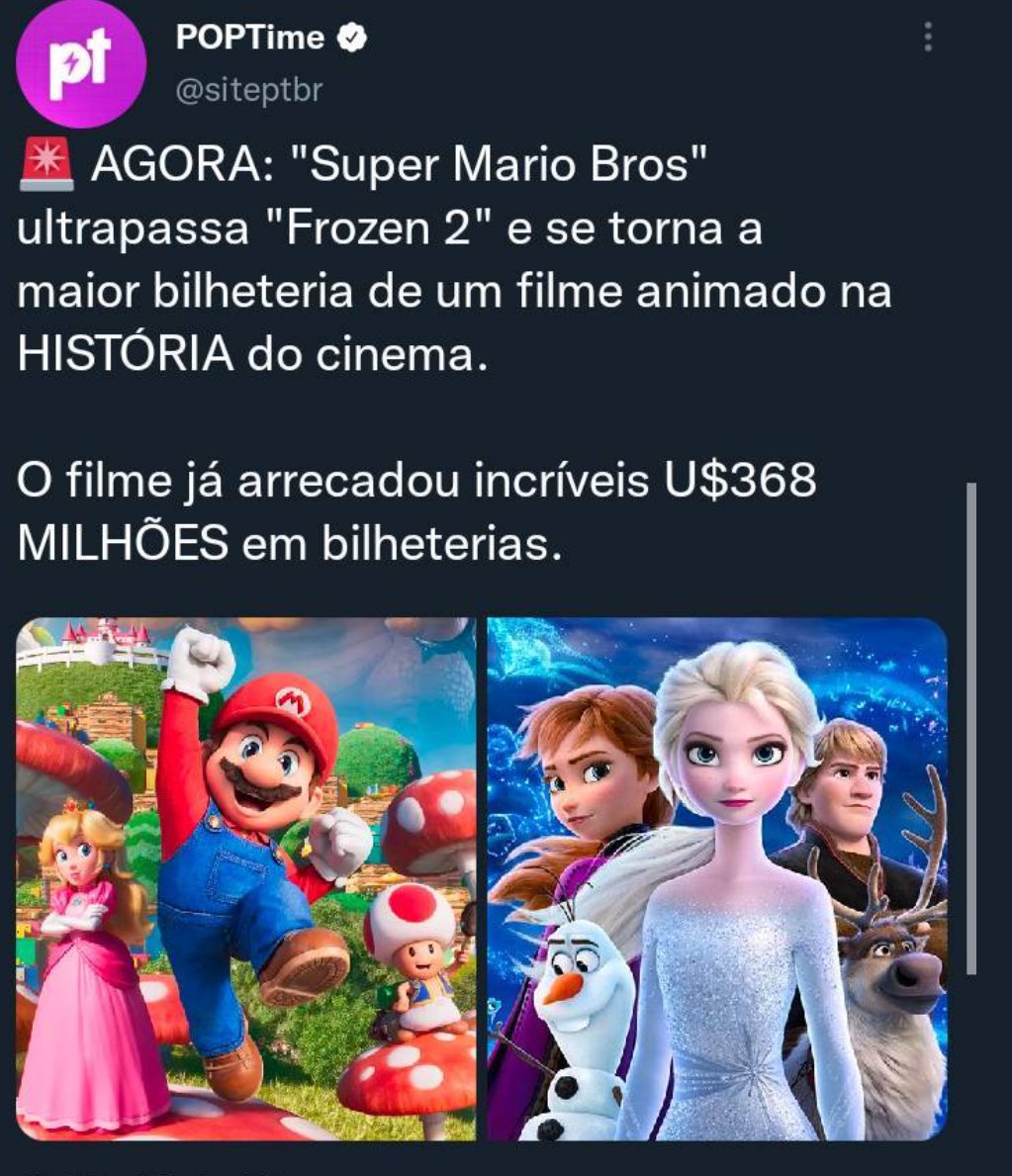 Super Mario Bros.: O Filme se torna a 3ª maior animação da história em  bilheteria