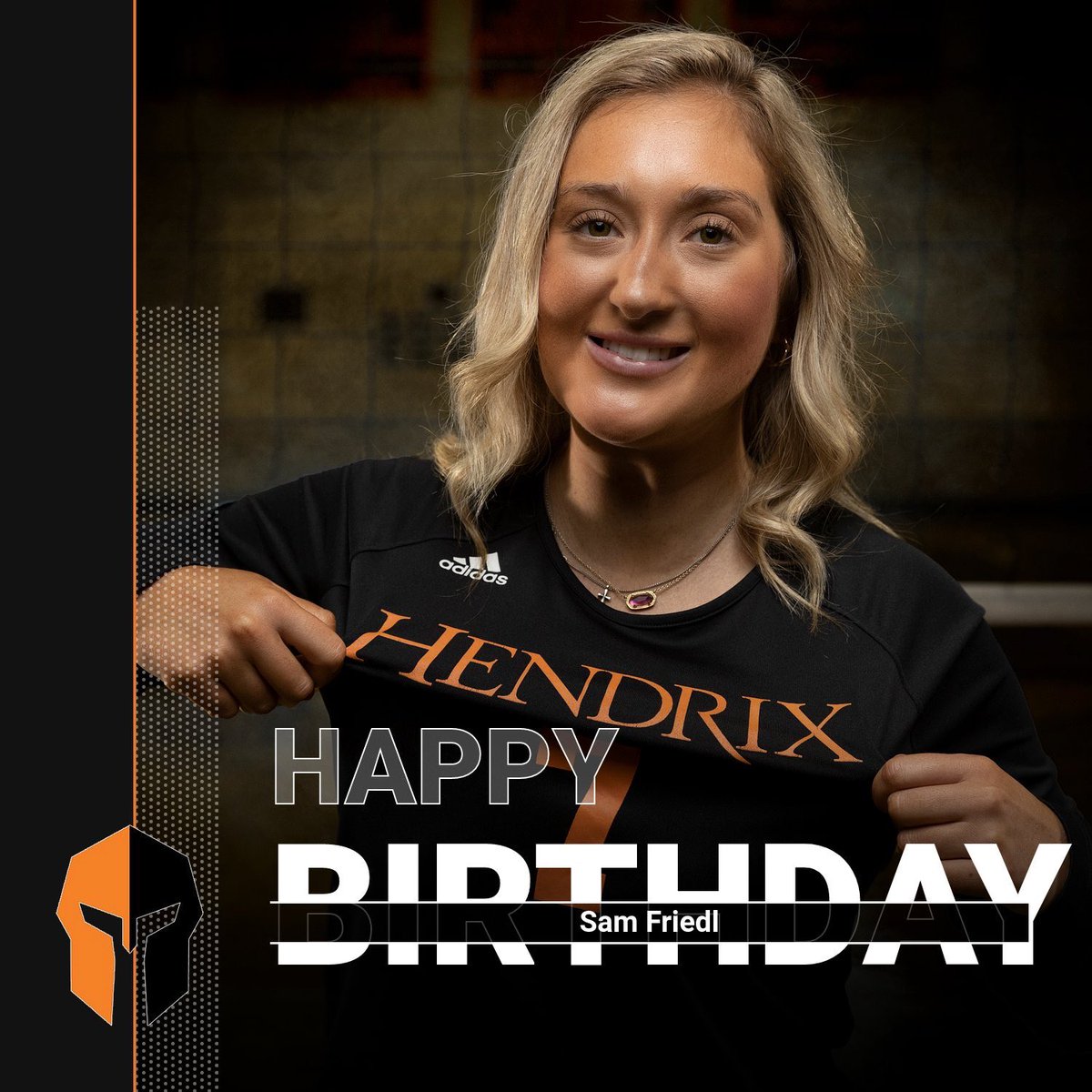 HendrixVBALL's tweet photo. Happy Happy Birthday to our Super Senior, Sam Friedl! Hope you have an awesome day! 🥳🥳 https://t.co/lbSwxonHJK