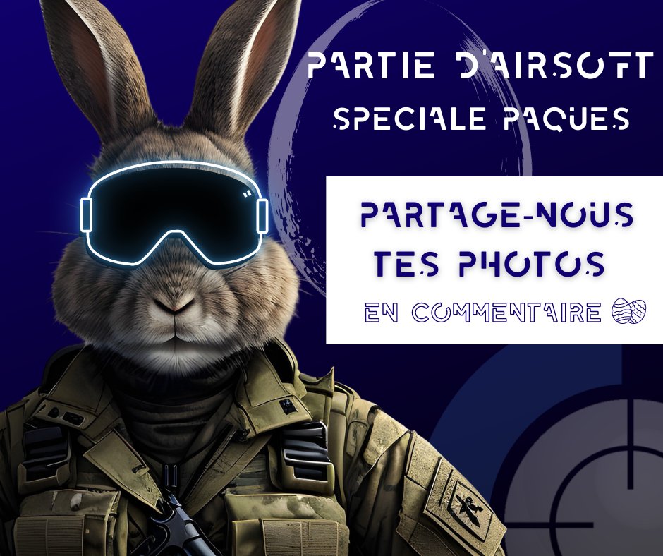 FFAirsoft's tweet photo. 🐇 Une partie d'airsoft spéciale Pâques ?
Ce week-end tu vas jouer et c'est une journée spéciale sur le thème de la chasse aux œufs ? 🥚😁
📷 Partage-nous tes photos dans les commentaires 👇🏼
#ffairsoft #airsoft #airsoftfrance #airsofteaster https://t.co/kAuad1ZILX