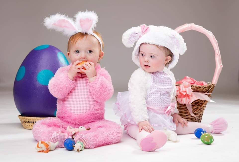 DownMayo's tweet photo. Happy Easter Everybody …. Here is a little throwback to when branch member Elena ( pictured on the right) featured in the @Downsyndromecen annual ‘ I am able 2’ calander. Have an eggcellent day everyone 🐣🐰🪺#easter #eastersunday #iamable2 https://t.co/9LyWsZSmBA