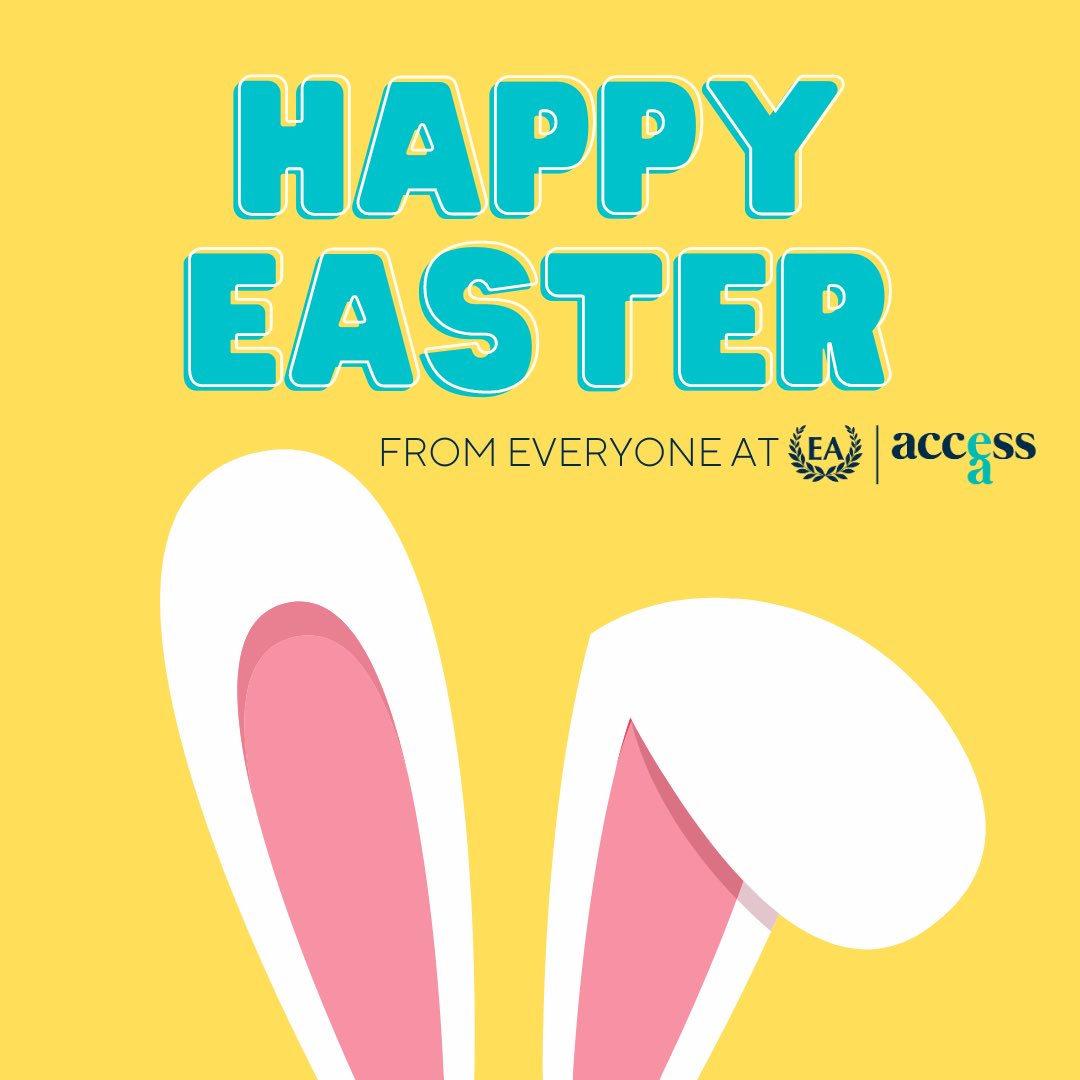 Happy Easter from all of us at AccessEA! 🐣🎉🐰💐

We hope you have an EGG-stra special day! 🐰🐣

We look forward to seeing everyone back at our Easter Camps on Tuesday for Week 2🏀🧑‍💻📹🤸
