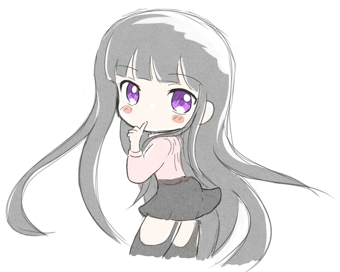 凛々蝶ちゃん～(=゜ω゜)ノウニャンコデフォルメで描いたことなかったなぁ～(ノシ'ω')ノシッポバンバン!#いぬぼく #白鬼院凛々蝶 