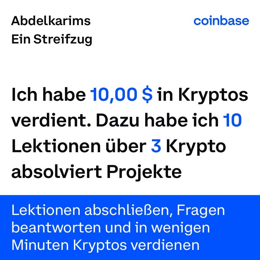 karimwien's tweet photo. Ich habe bis jetzt 10,00 $ verdient, indem ich bei @Coinbase mein Wissen über Krypto vertieft habe. Hier erfahren Sie, wie viel Sie verdienen können: https://t.co/RVMYhKjYqO https://t.co/Im9BnOMVzf