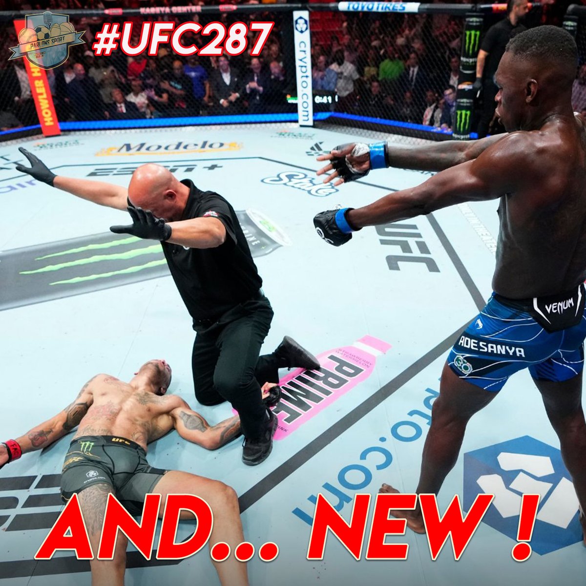 🚨[#MMA] Israel Adesanya conjure le mauvais sort ! Le Nigérian envoie au tapis sa bête noire Alex Pereira 🇧🇷 dès le deuxième round, KO dévastateur 🥊
Adesanya 🇳🇬 redevient champion des poids moyens 🏆
#AndNew #UFC287