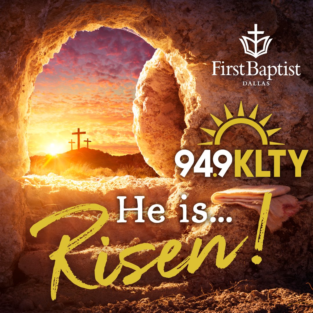 949KLTY's tweet photo. He is RISEN! 🌤️ 🙌 Enjoy commercial free music on 94.9 #KLTY this Easter Sunday morning powered by @firstdallas ➡ https://t.co/V2qPkN55NI 🎶 #eastersunday #commercialfree #firstdallas #liftyourspirit #heisrisen https://t.co/zE7yCJq0kb