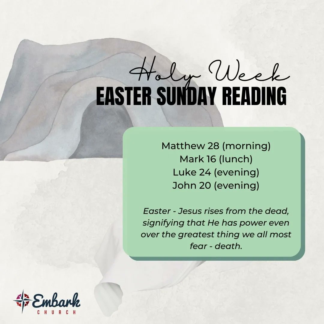 EmbarkChurch's tweet image. Prepare your heart for Easter by walking with Jesus through the week leading up to His death and resurrection. buff.ly/3JVxtYl