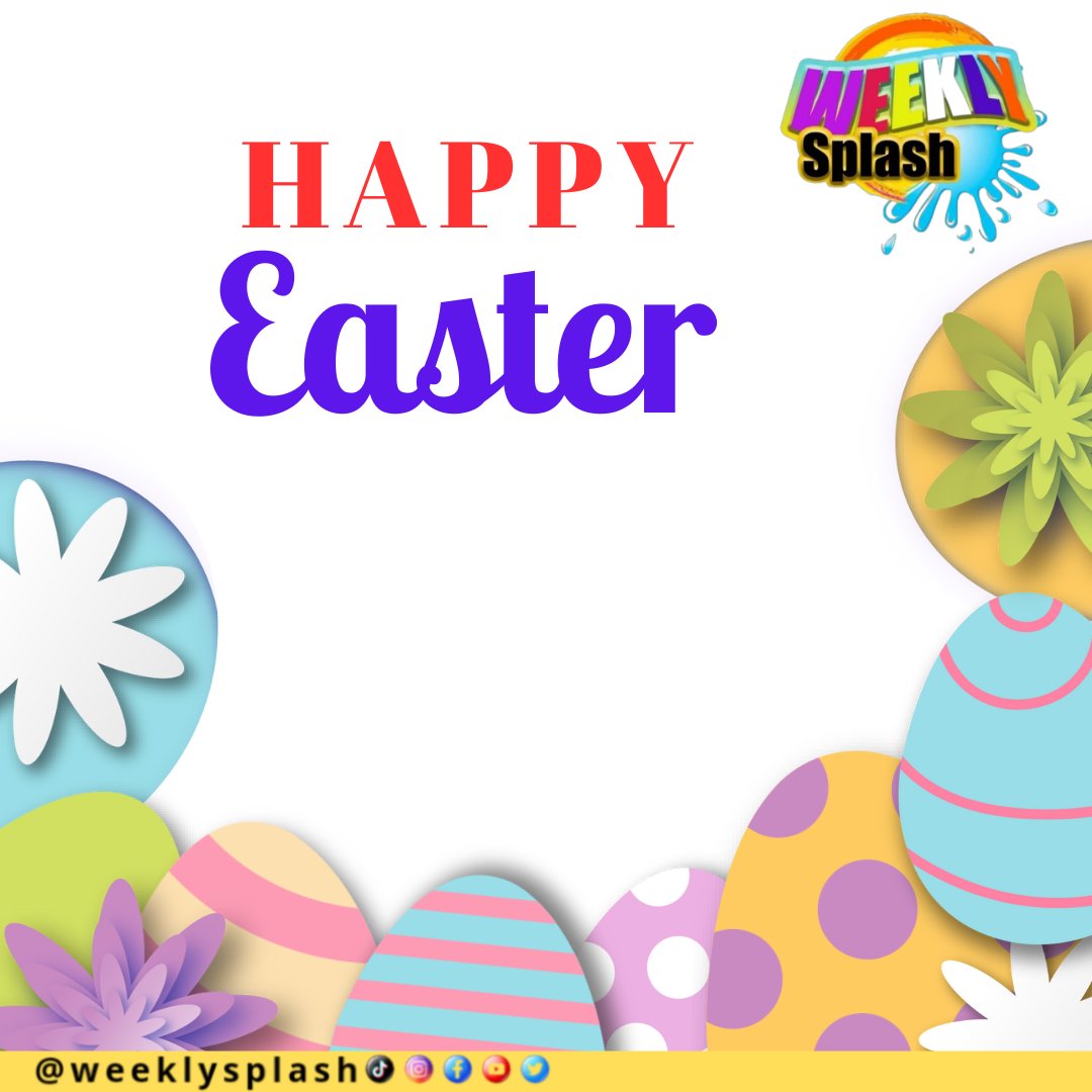 SplashWeekly's tweet photo. #weeklysplash 
Happy Easter from @SplashWeekly. Stay blessed and enjoy the holidays.

#easter #holiday #onlineshow #youth #eastereggs #easterbunny https://t.co/6M71BCAAbO