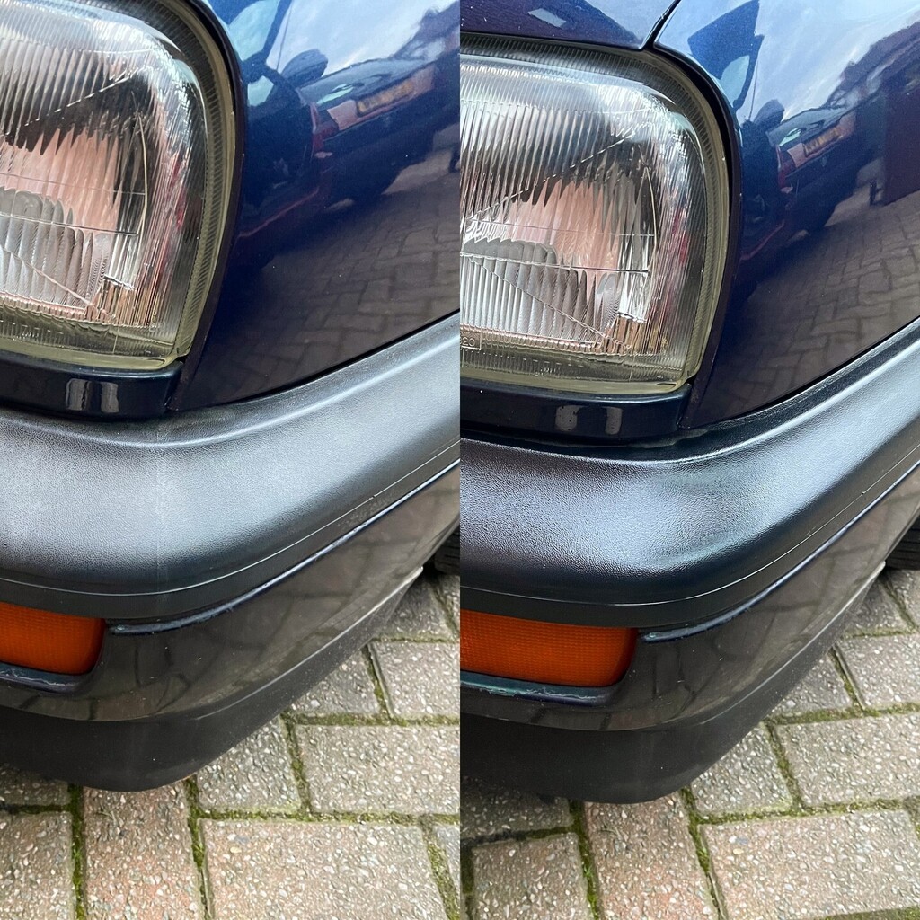Craig_Pickerill's tweet photo. @gtechniq trim restorer on the MK3 bumpers, they took a beating this winter and gone very grey. 1 week in and its looking very OEM fingers crossed it lasts. #MK3 #MK3golf #volkswagengolf #gtechniq #cmptechnik #eurowerksuk #volkswagen #detailing #volkswagengolf #volkswagengolfmk3 https://t.co/dku33kp74J