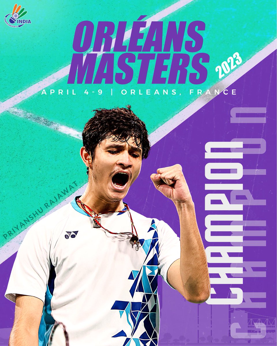 BAI_Media's tweet image. 𝐀 𝐒𝐭𝐚𝐫 𝐢𝐬 𝐁𝐨𝐫𝐧 ⭐️🫶

Priyanshu is the men’s singles champion of #OrleansMasters2023, his first BWF World Tour Super 300 title 🏆😍

📸: @badmintonphoto 

@himantabiswa | @sanjay091968 | @lakhaniarun1 

#IndiaontheRise
#Badminton
