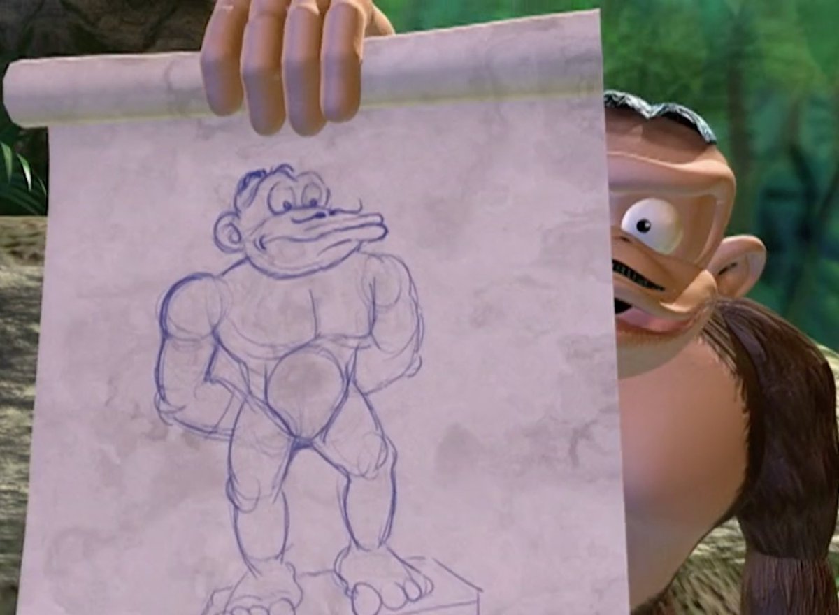 BrandFictive's tweet photo. Bluster Kong's rough statue blueprint for the Bluster the Benevolent Memorial

Donkey Kong Country TV Series: From Zero to Hero (1997) https://t.co/QCl84QL99G