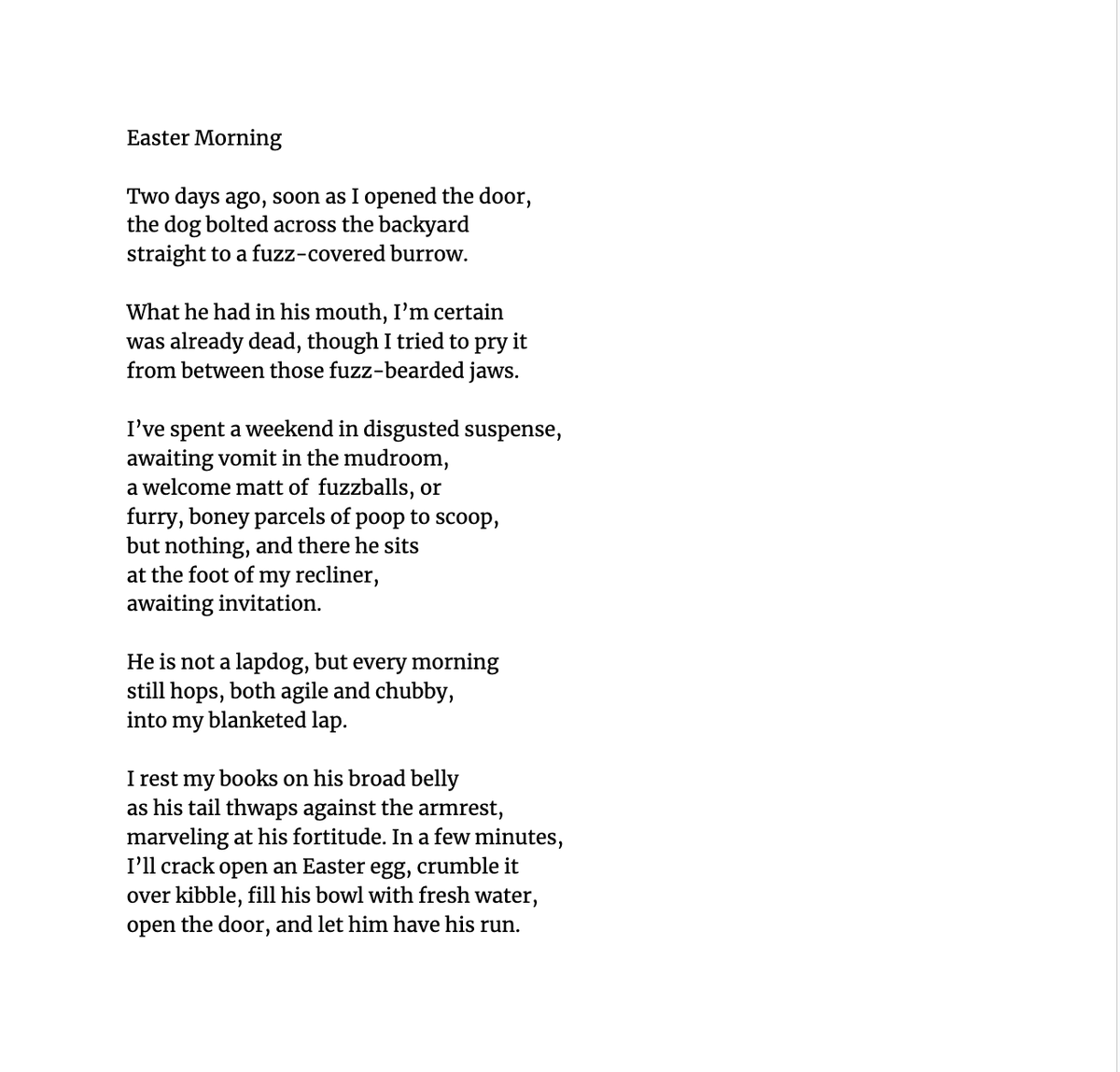 oonziela's tweet photo. 9/30 Today's poem is inspired by my dog, Darrow. Drafted in my notebook, revised on screen. Happy Easter to those celebrating! #revision #writingisrewriting #imperfectpoems #amwriting #poetry #writebesidethem #nctechat #littogether #writingworkshop #poems #NationalPoetryMonth https://t.co/nP2tM7juto