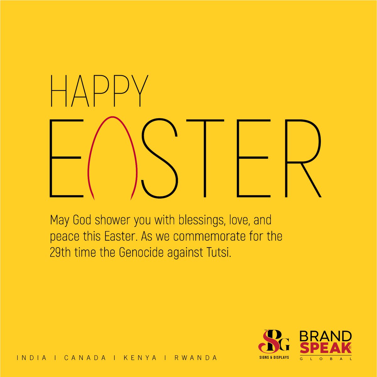 BrandspeakG's tweet photo. Wishing you a blessed Easter filled with the joy of revival, the serenity of renewed hope, and the abundance of good things that come with the spring season.
#easter2023 #eastereggs2023 #eastersunday #itseaster #brandspeakglobal #advertising #RwoT #Rwotgain #Rwandans #Rwanda https://t.co/oGKhfGuZYo