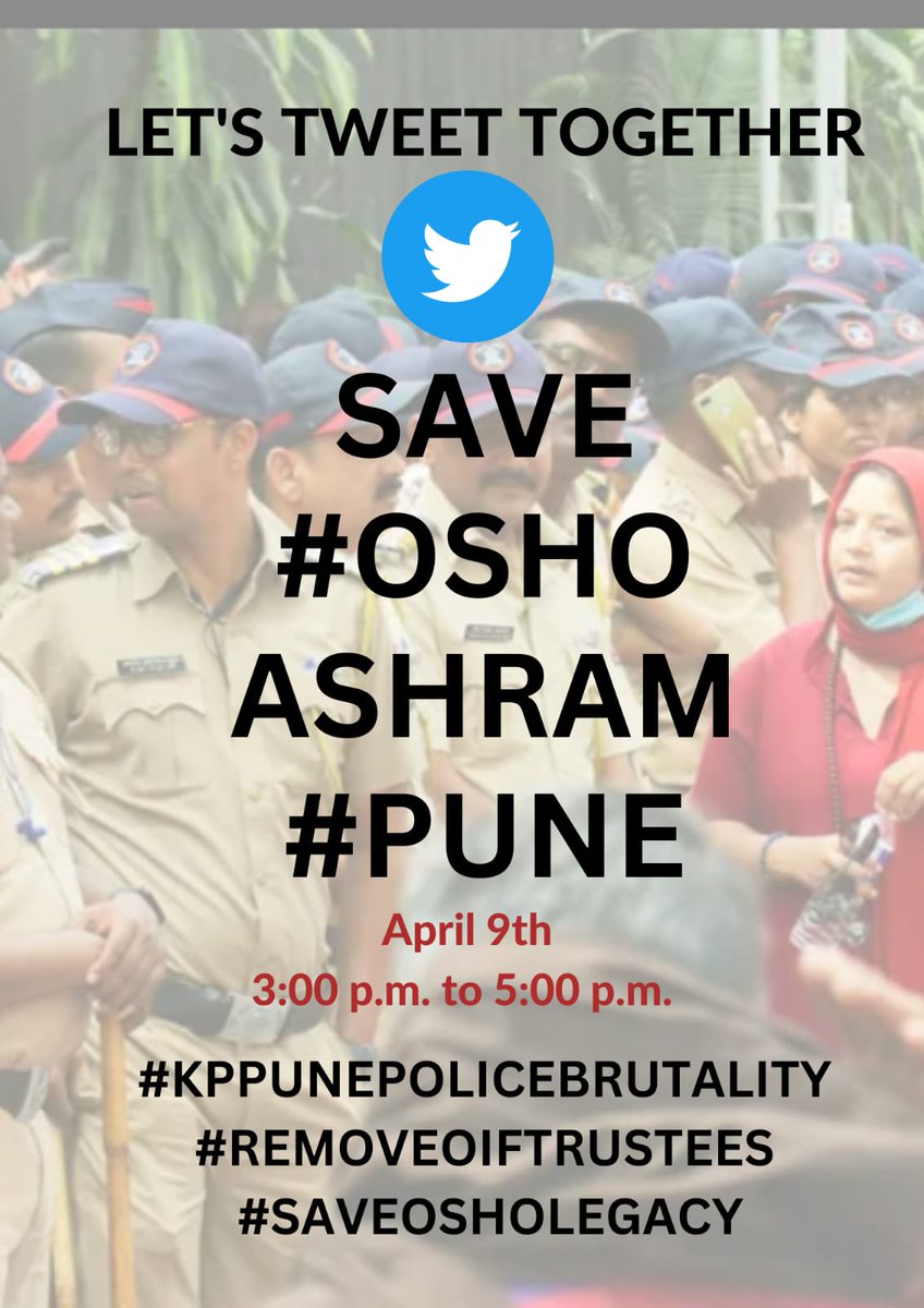 Ma_Bodhi_Neera's tweet photo. SAVE Osho ashram Pune Maharashtra India #SaveOshoLegacy #SaveOshoAshram #PunePoliceBrutality @AmitShah @PMOIndia @CMOMaharashtra https://t.co/mKR6FrOo9j
