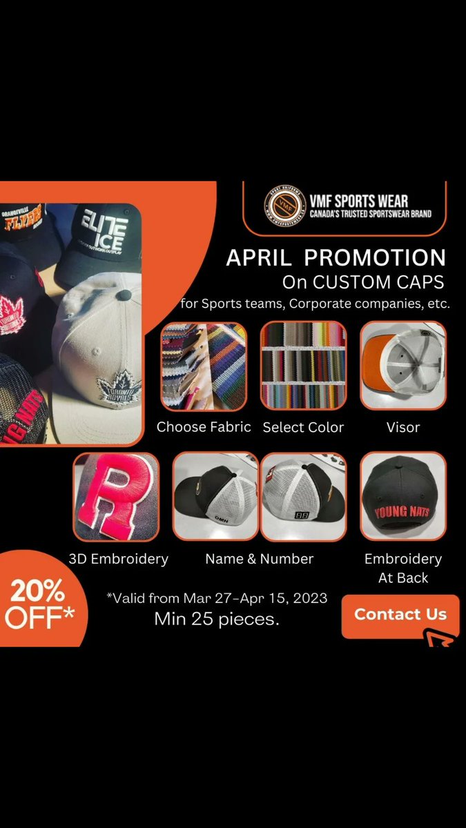 VMFSPORTSWEAR's tweet photo. PROMO FULL CUSTOM CAPS FOR INFO CONTACT US ... https://t.co/7BqUCoccxr