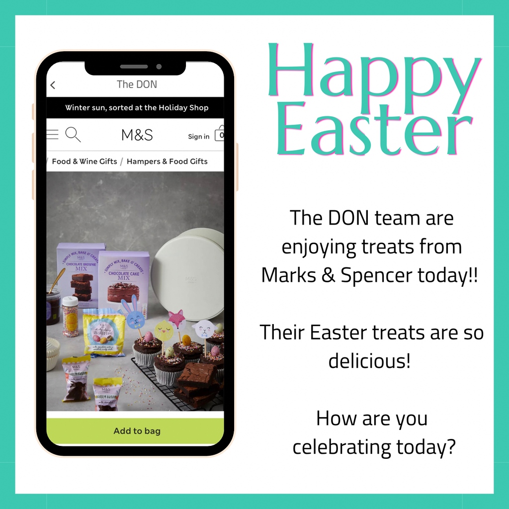 Happy #Easter from The DON team who are indulging in #treats from @marksandspencer today! Check them out in #app for delicious goodies as well as #fashion & #homewares! #M&S have it all! ~ #bethedon #imthedon #eastersunday #bankholiday #marksandspencer ~ @aroundashburton